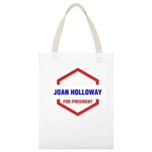 Joan Holloway For President 2016 Mad Men TV Show White Canvas Tote Shopping Bag