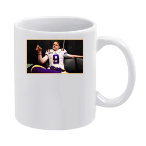 Joe Burrow Smoking Cigar Lsu Champions Louisiana Football Sports Fan T White Mug