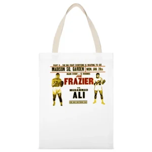 Joe Frazier Vs Muhammad Ali II 1974 White Canvas Tote Shopping Bag