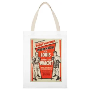 Joe Louis vs Jersey Joe Walcott Boxing Fight Poster White Canvas Tote Shopping Bag