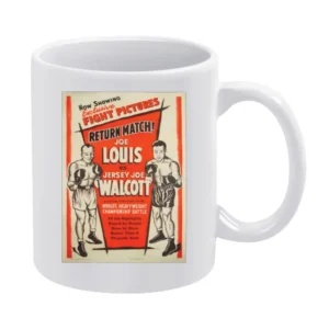 Joe Louis vs Jersey Joe Walcott Boxing Fight Poster White Mug