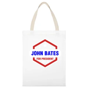 John Bates For President 2016 Downton Abbey TV Show White Canvas Tote Shopping Bag