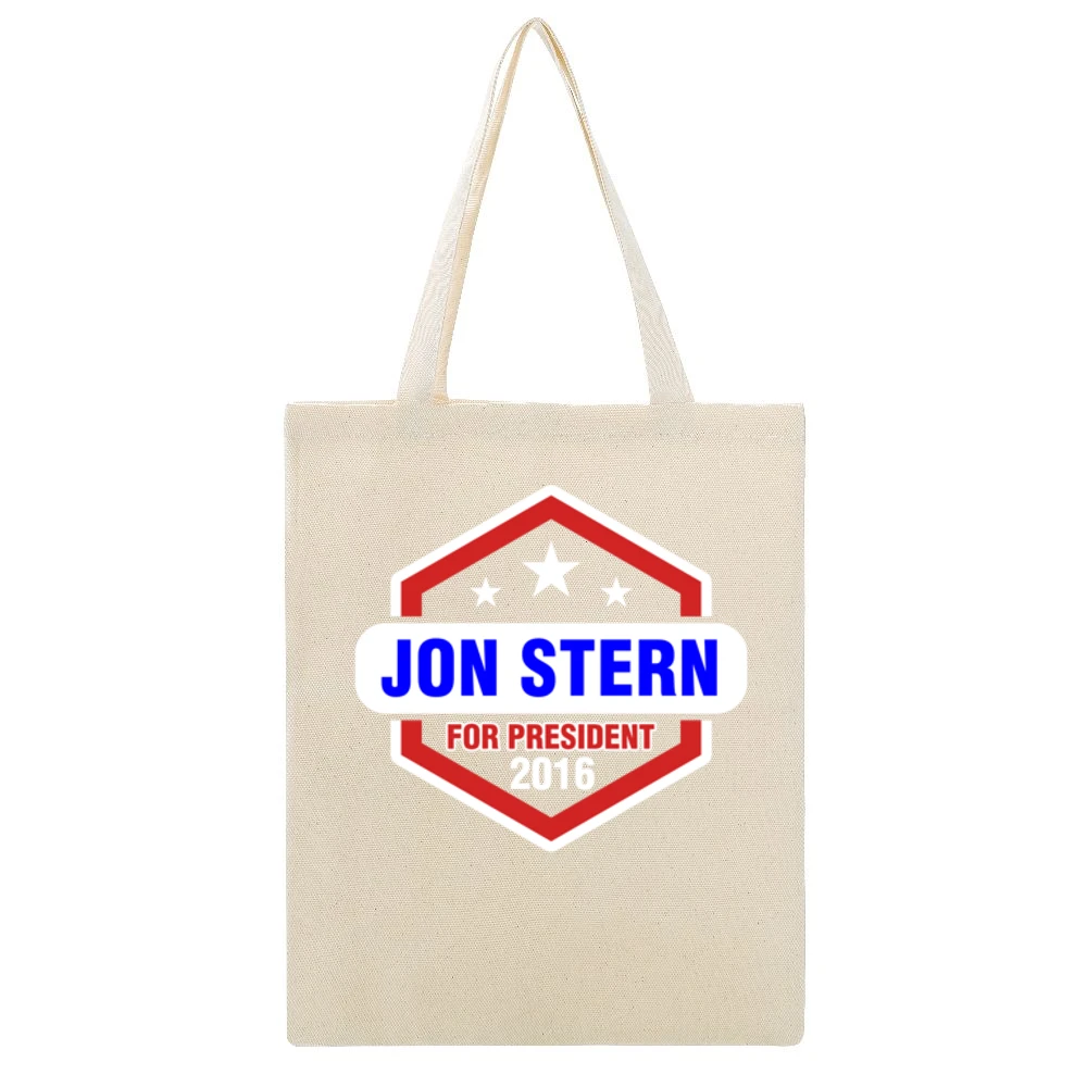Jon Stern For President 2016 Rectify TV Show Beige Canvas Tote Shopping Bag