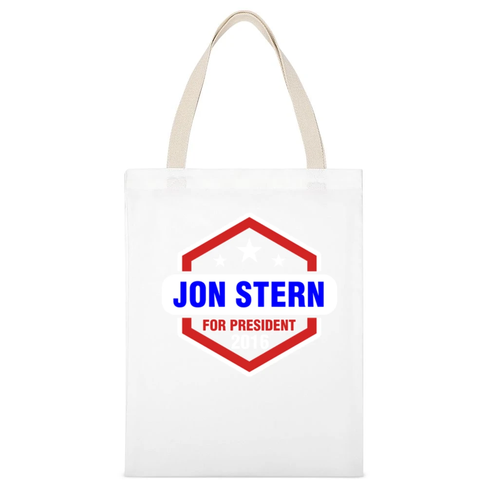 Jon Stern For President 2016 Rectify TV Show White Canvas Tote Shopping Bag