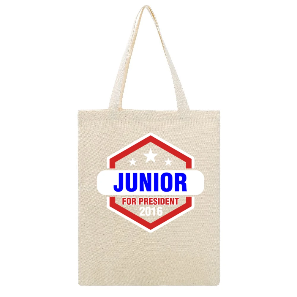 Junior For President 2016 The Red Road TV Show Beige Canvas Tote Shopping Bag