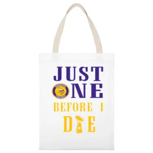 Just One Before I Die Minnesota Football Team White Canvas Tote Shopping Bag