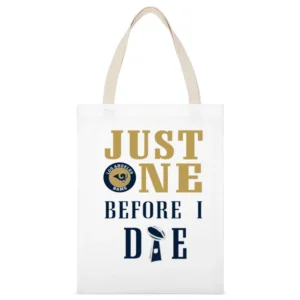 Just One Before I Die Rams Football Team White Canvas Tote Shopping Bag