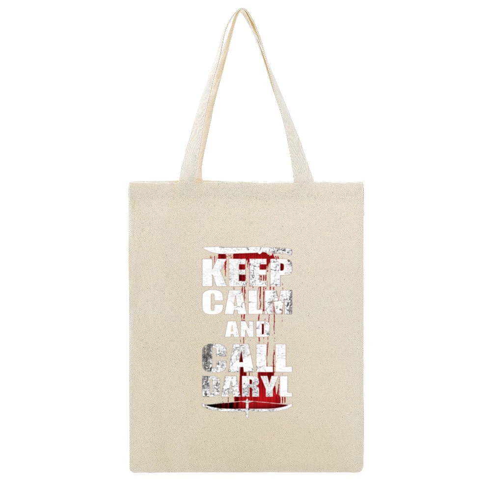 Keep Calm And Call Daryl Beige Canvas Tote Shopping Bag