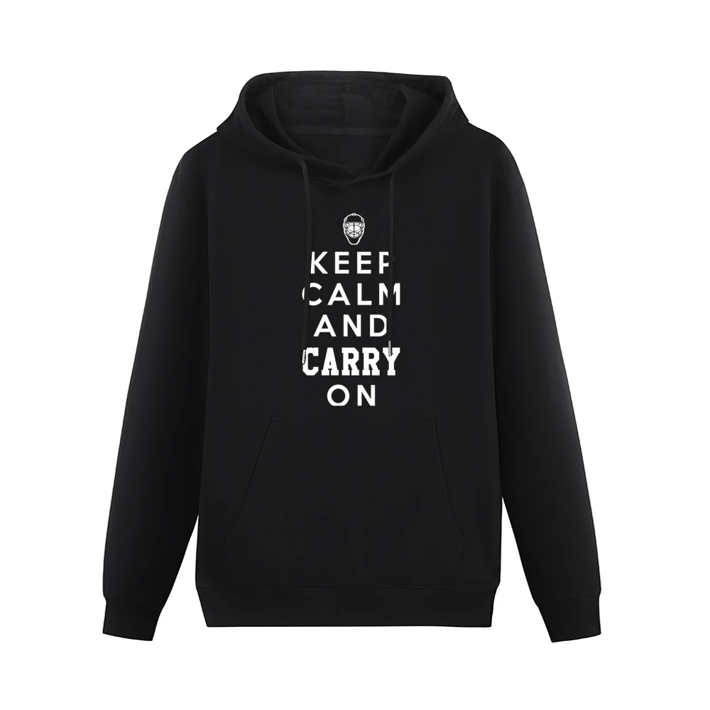 Keep Calm And Carry On Hockey Playoffs Habs Goalie Graphic Men Hoodie With Pocket