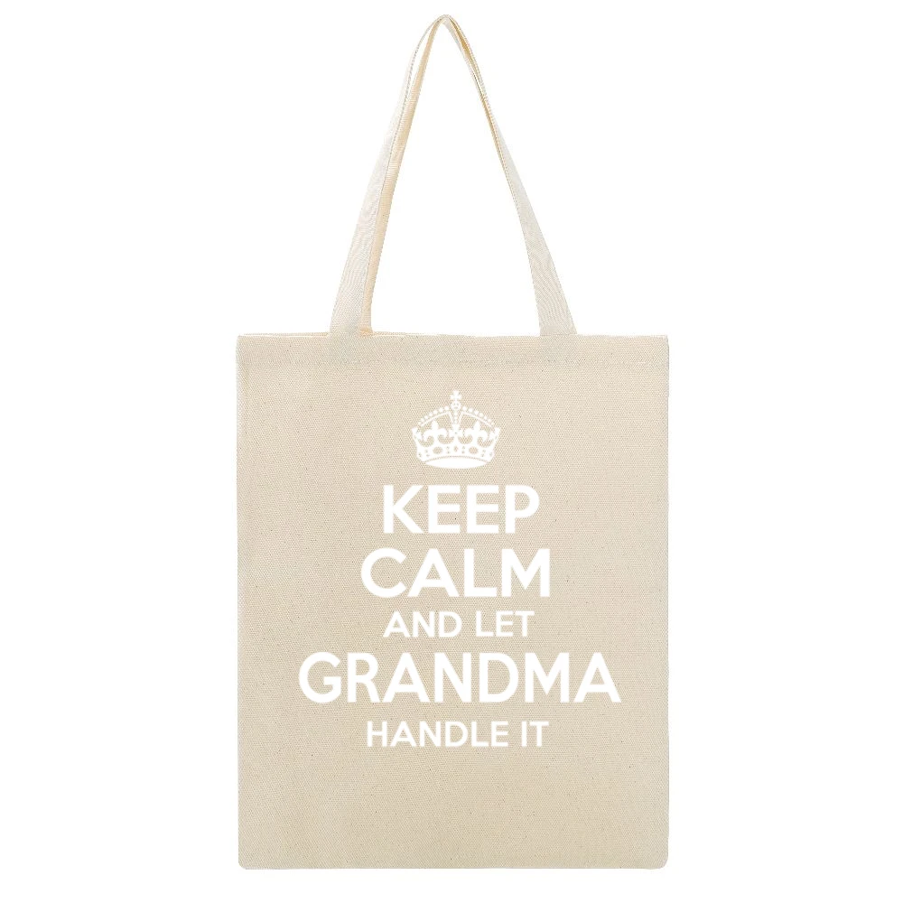 Keep Calm And Let Grandma Handle It Tshirt (all Styles And Colors Avai Beige Canvas Tote Shopping Bag