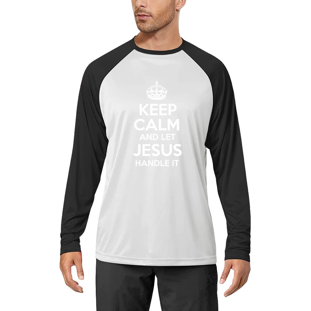 Keep Calm And Let Jesus Handle It Tshirt Men Long Sleeve T-Shirt