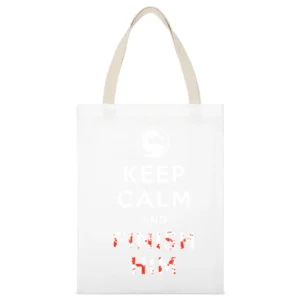Keep Calm and Finish Him Mortal Kombat Funny Video Game White Canvas Tote Shopping Bag