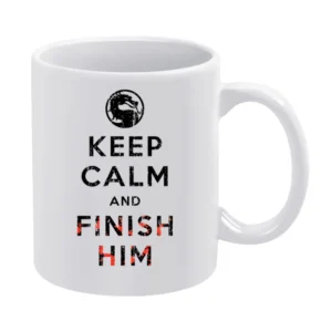 Keep Calm and Finish Him Mortal Kombat Funny Video Game White Mug