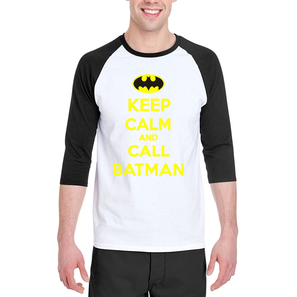 Keep Calm and call Batman Men 3/4 Sleeve T-Shirt