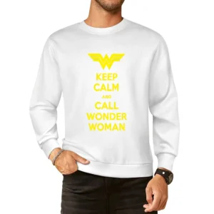 Keep Calm and call Wonder Woman European Size Pullover Sweater