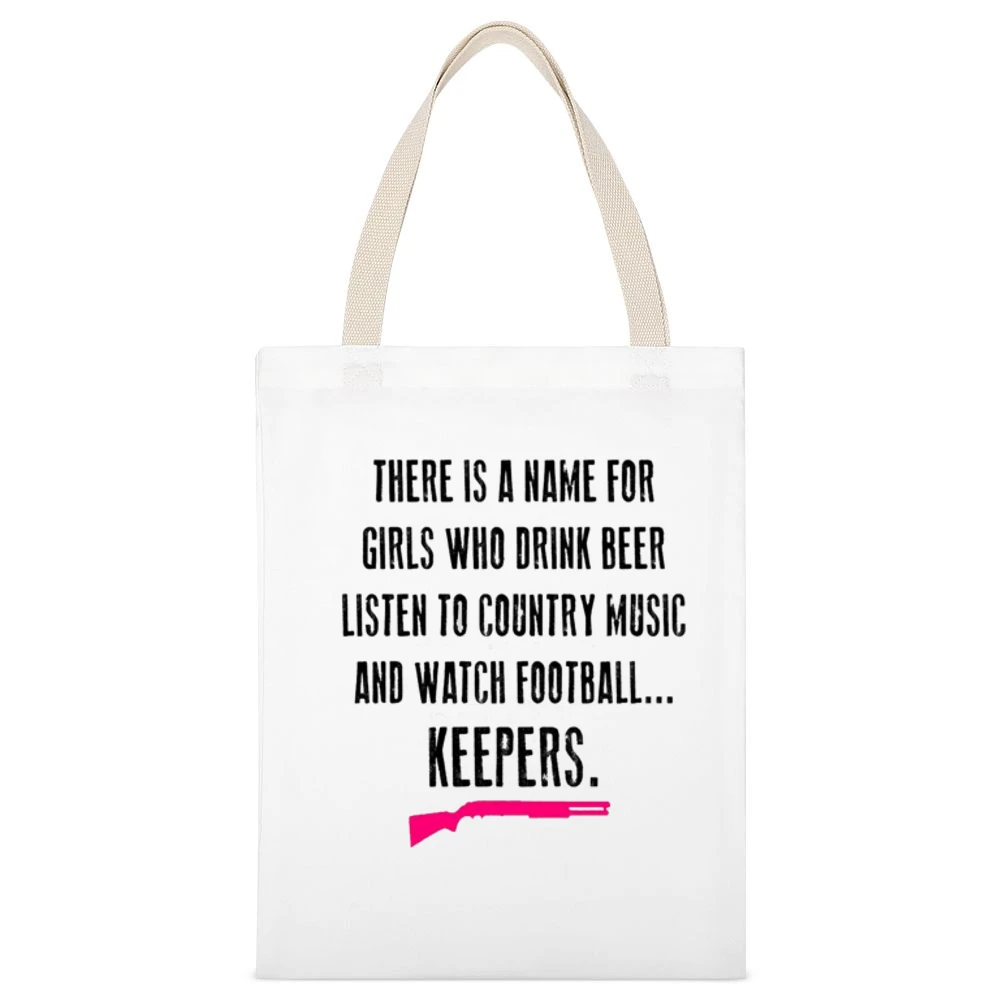 Keepers Tshirt White Canvas Tote Shopping Bag