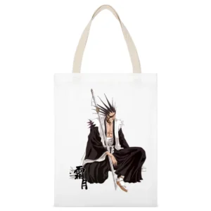 Kenpachi Zaraki - Bleach captain of the 11th Division in the Gotei 13 White Canvas Tote Shopping Bag