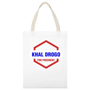 Khal Drogo For President 2016 Game of Thrones TV Show White Canvas Tote Shopping Bag