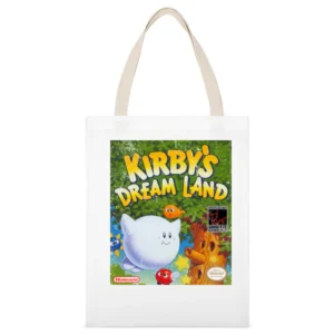 Kirbys Dream Land Game Boy Nintendo Old School Retro Video Game Fan Di White Canvas Tote Shopping Bag