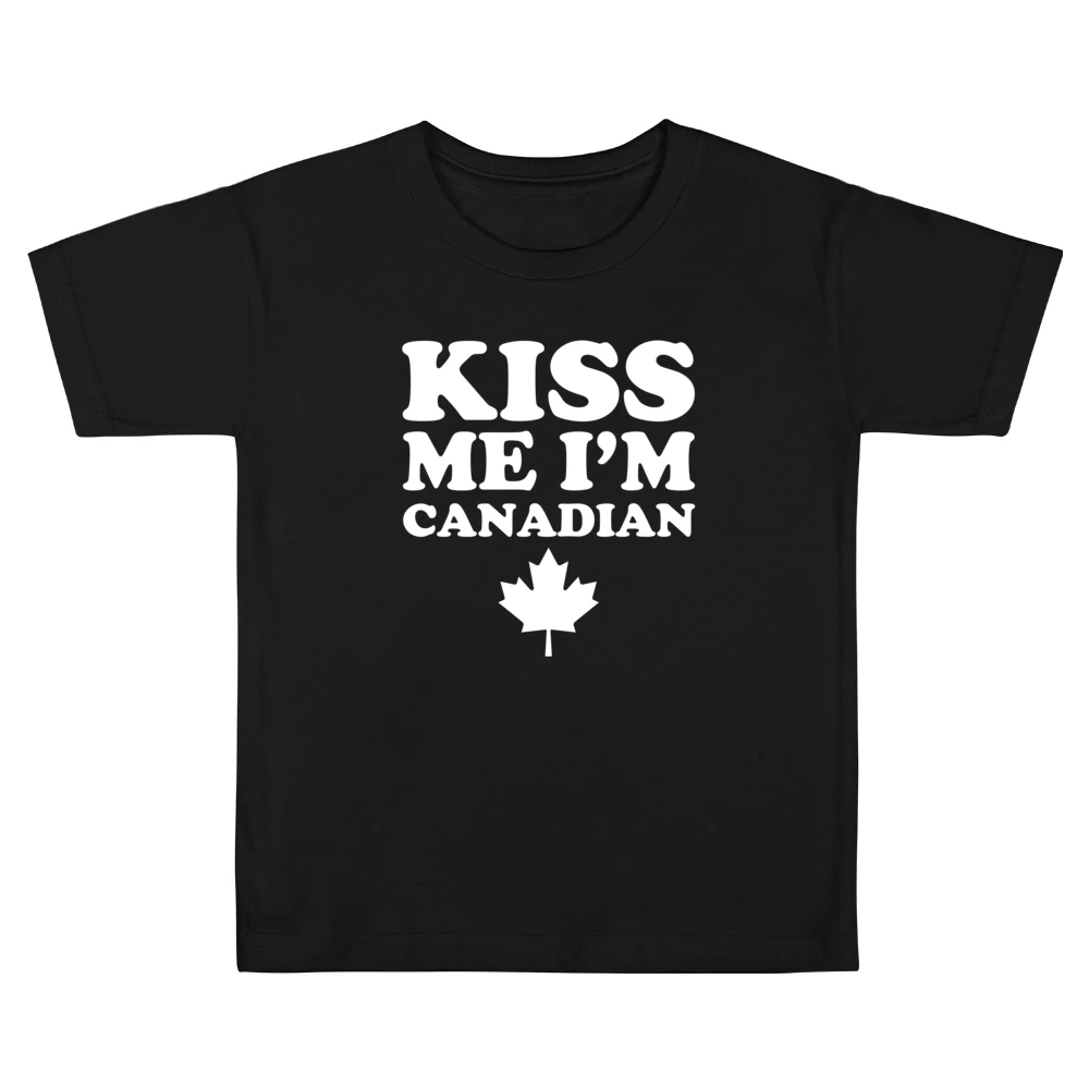 Kiss Me Im Canadian Fun Canada Day Celebrate 150 Maple Leaf Graphic Te Kids Boys Girls T-Shirt