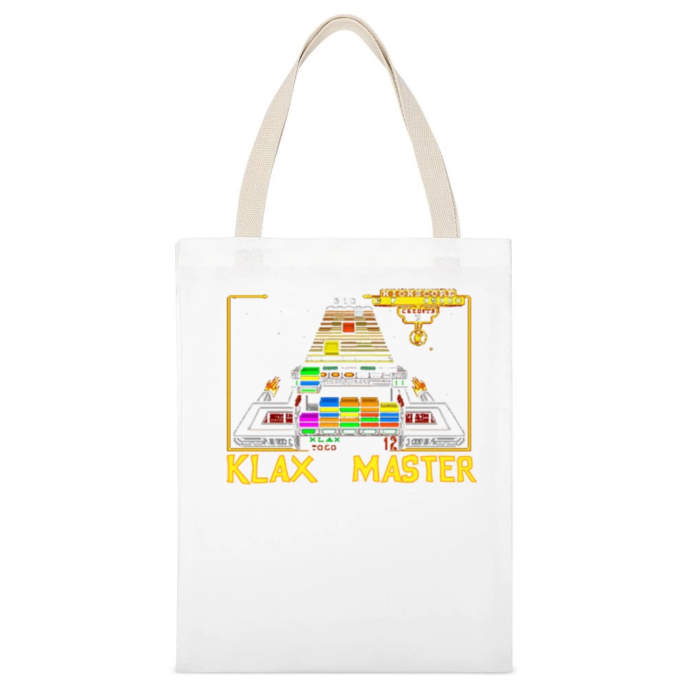 Klax 80s White Canvas Tote Shopping Bag