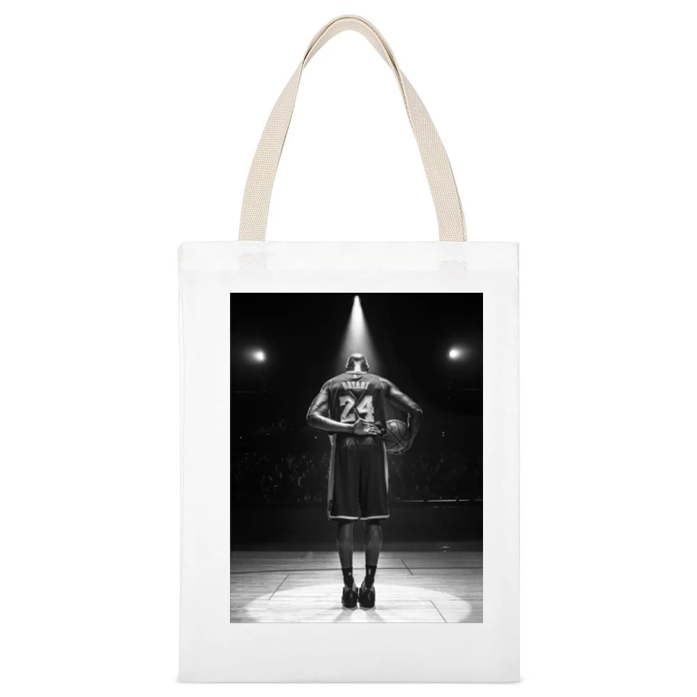 Kobe Bryant Legend Tribute Basketball Fan White Canvas Tote Shopping Bag