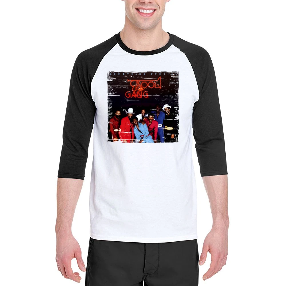 Kool And The Gang Something Special Album Cover Distressed Image T Shi Men 3/4 Sleeve T-Shirt