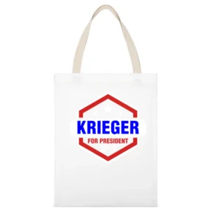 Krieger For President 2016 Archer TV Show White Canvas Tote Shopping Bag