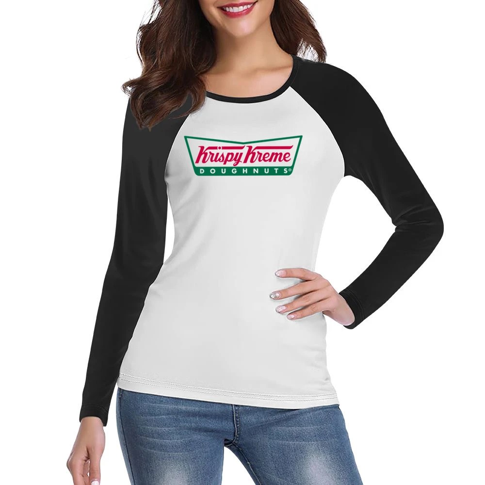 Krispy Kreme Fun Cool Vintage Style Graphic Logo Women Ladies Long Sleeve T-Shirt