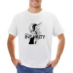 Kurosaki Ichigo half Hollow Bleach Japanese anime Manga fighting on th Asian Size Men T-Shirt