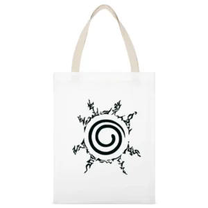 Kyuubi kurama nine tails demon fox four element seal on naruto chest m White Canvas Tote Shopping Bag