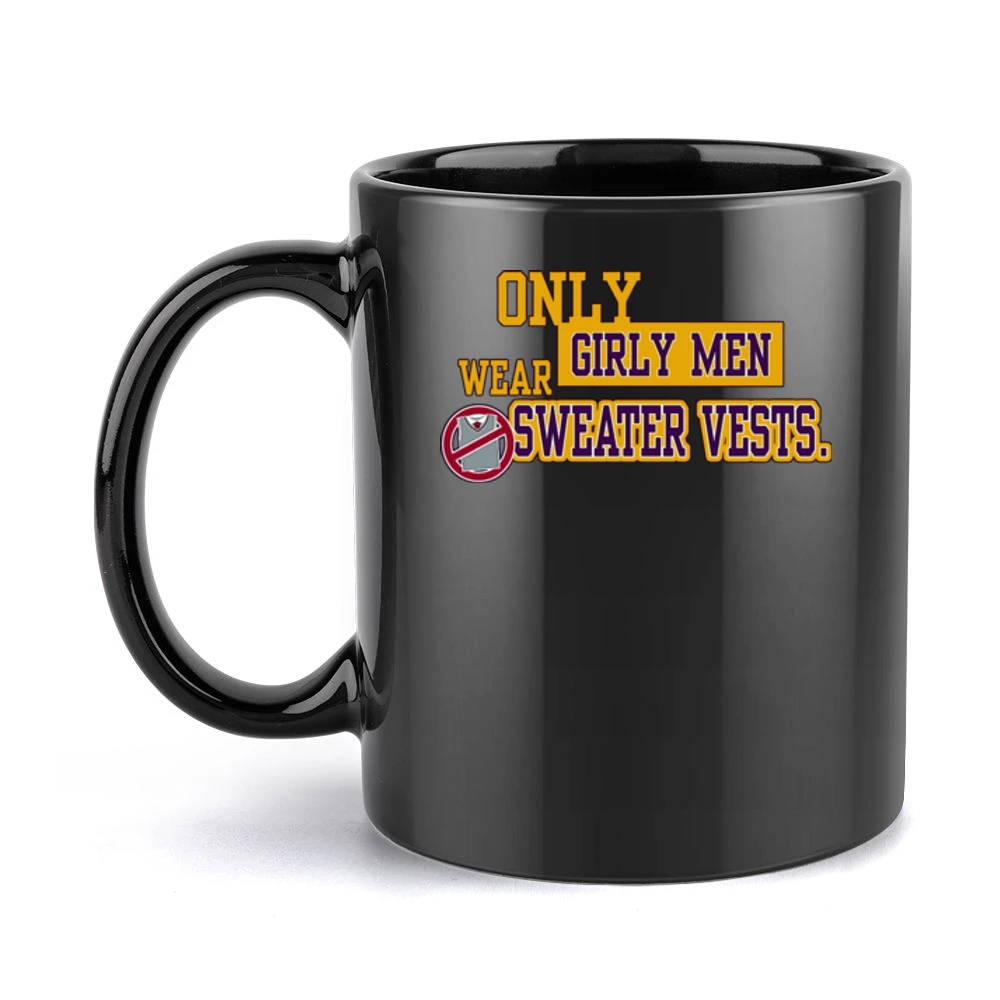 LSU Girly Men Wear Sweater Vests Football Black Mug