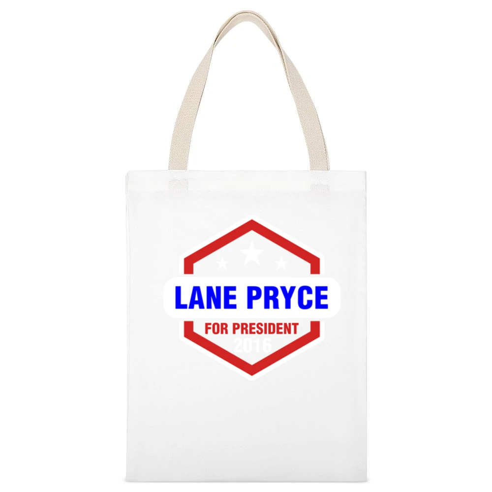 Lane Pryce For President 2016 Mad Men TV Show White Canvas Tote Shopping Bag