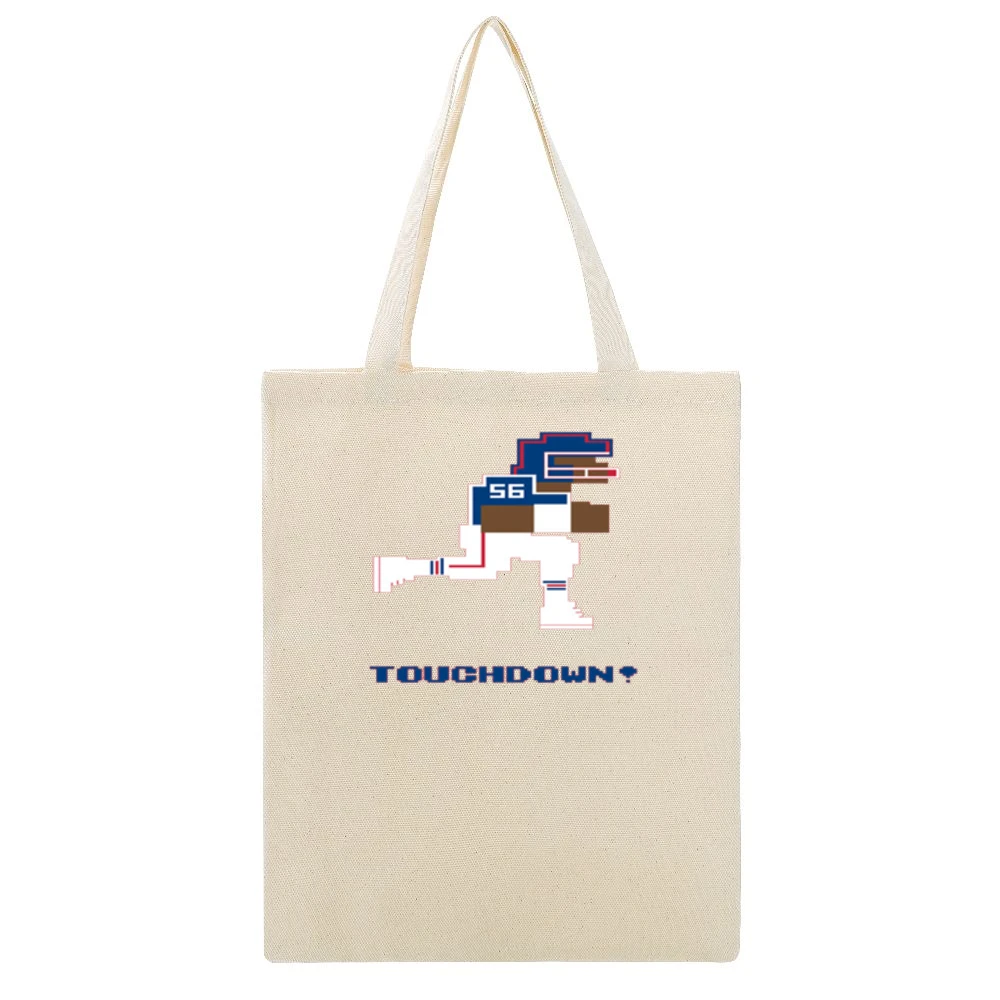 Lawrence Taylor 8 Bit Tecmo Bowl New York Retro Football Beige Canvas Tote Shopping Bag