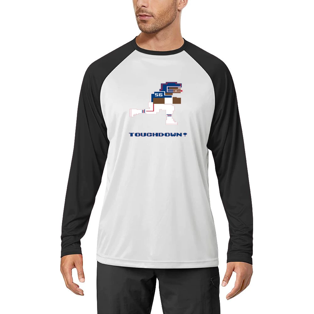 Lawrence Taylor 8 Bit Tecmo Bowl New York Retro Football Men Long Sleeve T-Shirt