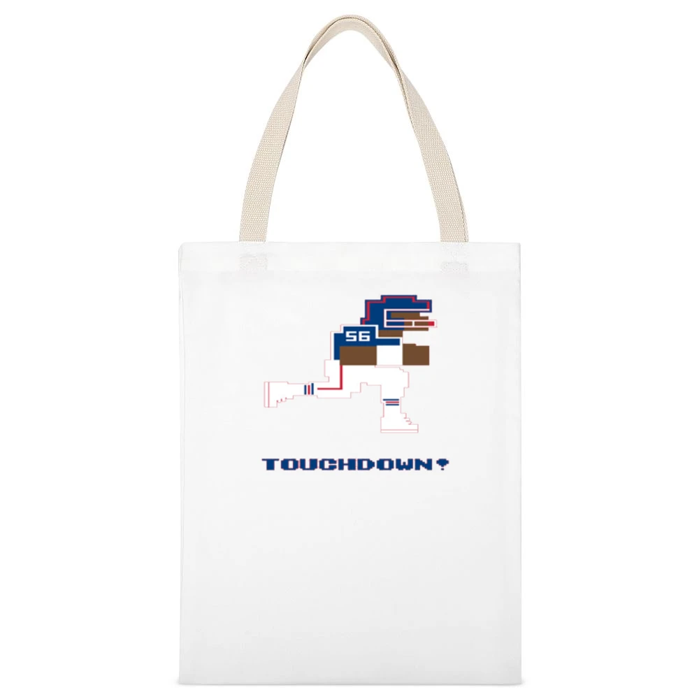 Lawrence Taylor 8 Bit Tecmo Bowl New York Retro Football White Canvas Tote Shopping Bag