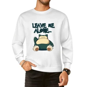 Leave Me Alone Funny Snorlax Sleeping Pokemon Graphic Anime Apparel T European Size Pullover Sweater