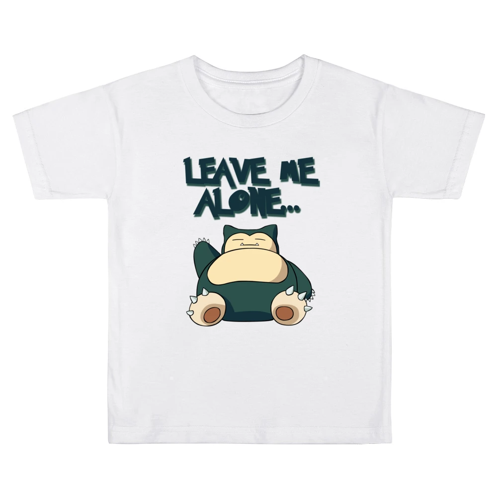 Leave Me Alone Funny Snorlax Sleeping Pokemon Graphic Anime Apparel T Kids Boys Girls T-Shirt