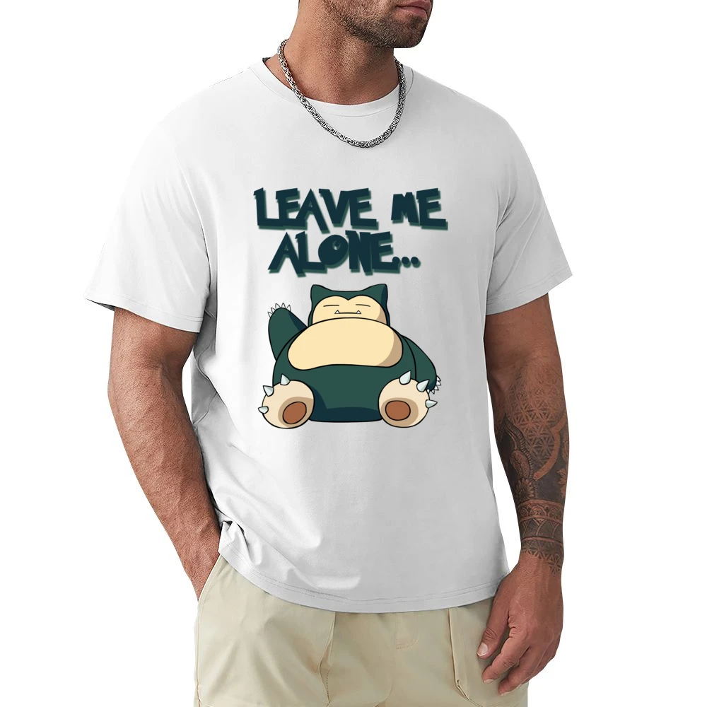 Leave Me Alone Funny Snorlax Sleeping Pokemon Graphic Anime Apparel T Premium Men T-shirt