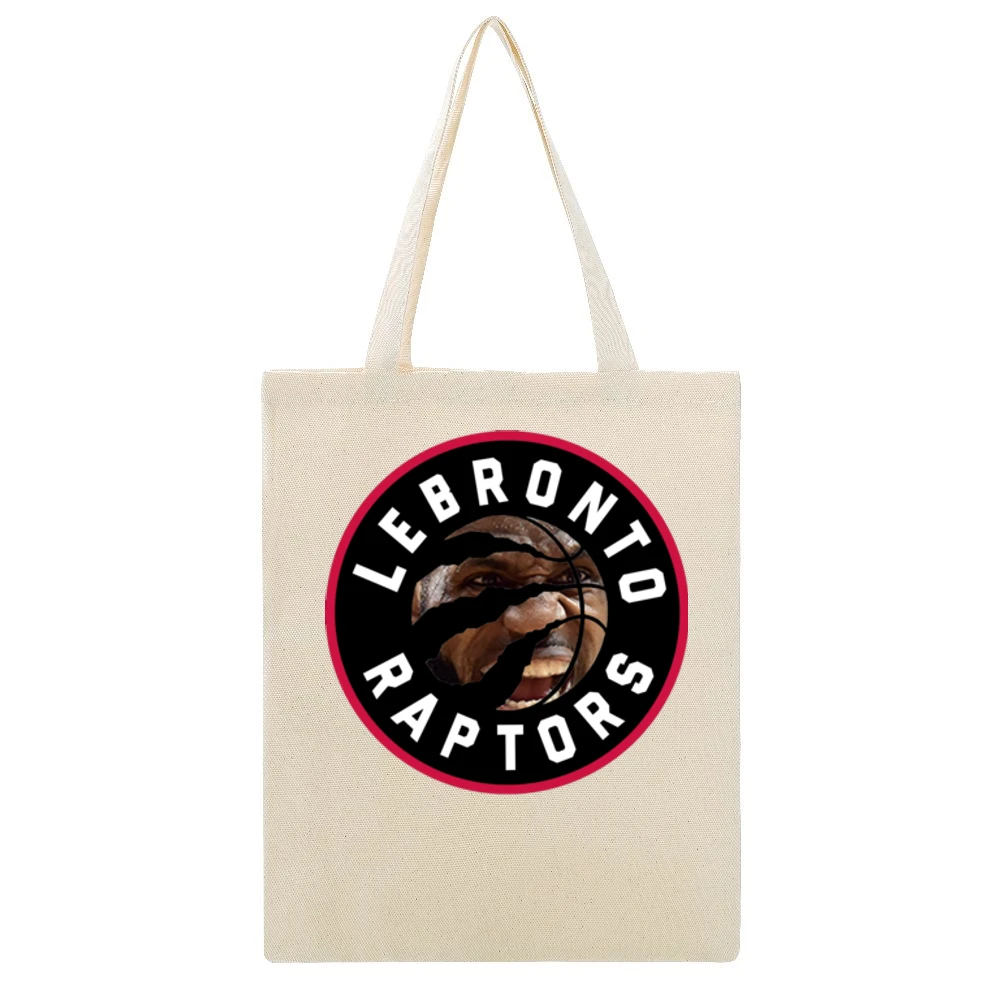Lebronto Raptors Lebron James Toronto Basketball Playoffs Funny Parody Beige Canvas Tote Shopping Bag