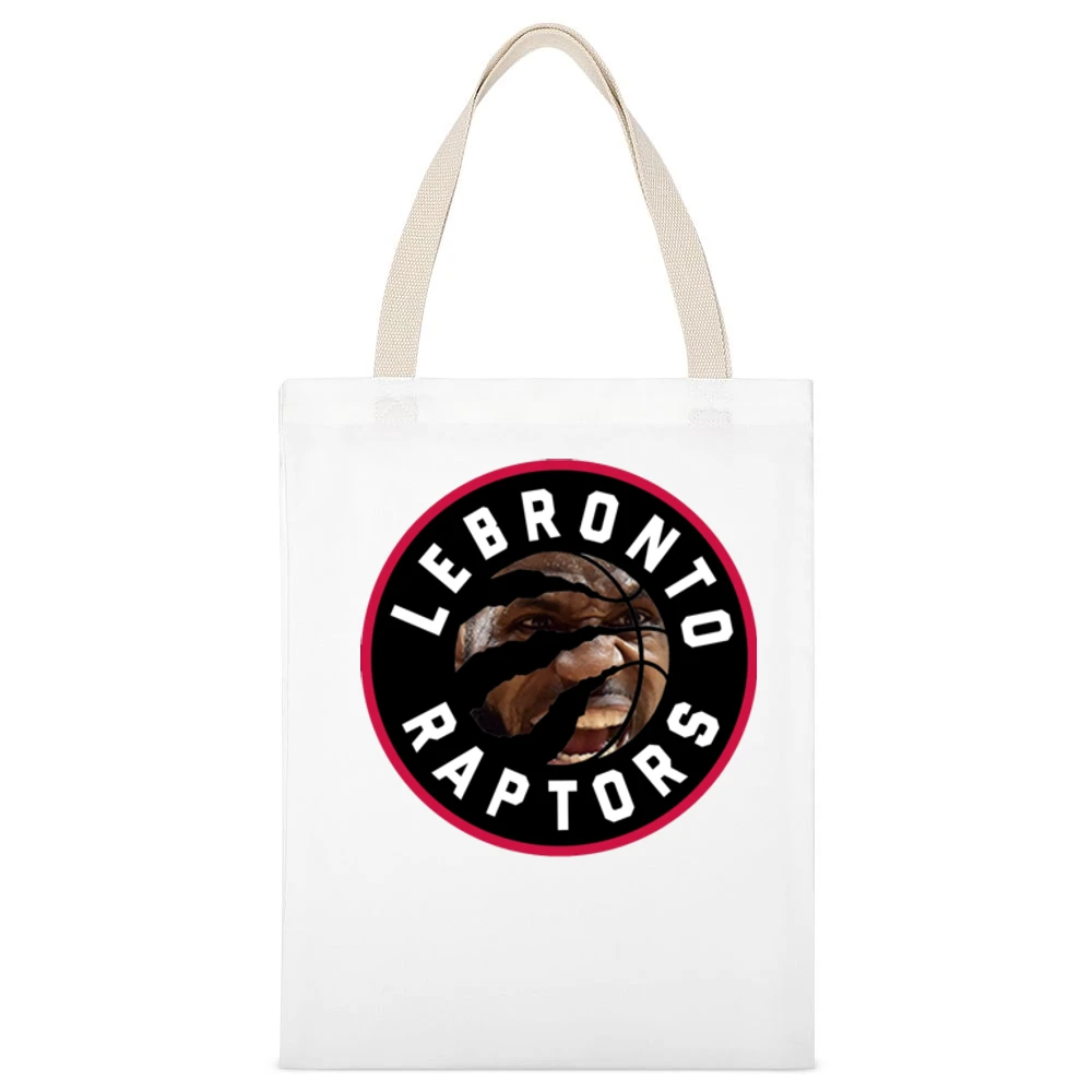 Lebronto Raptors Lebron James Toronto Basketball Playoffs Funny Parody White Canvas Tote Shopping Bag