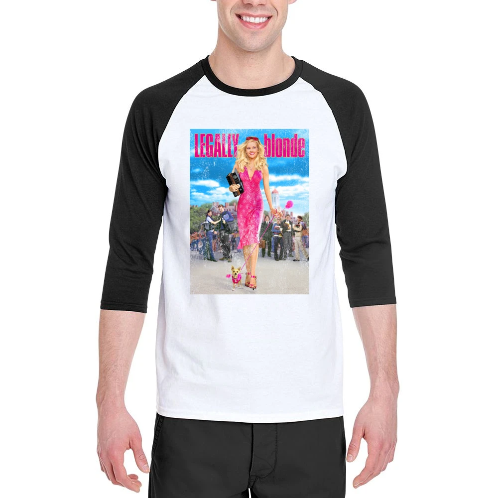 Legally Blonde Vintage Distressed Style Elle Woods Graphic Movie Poste Men 3/4 Sleeve T-Shirt