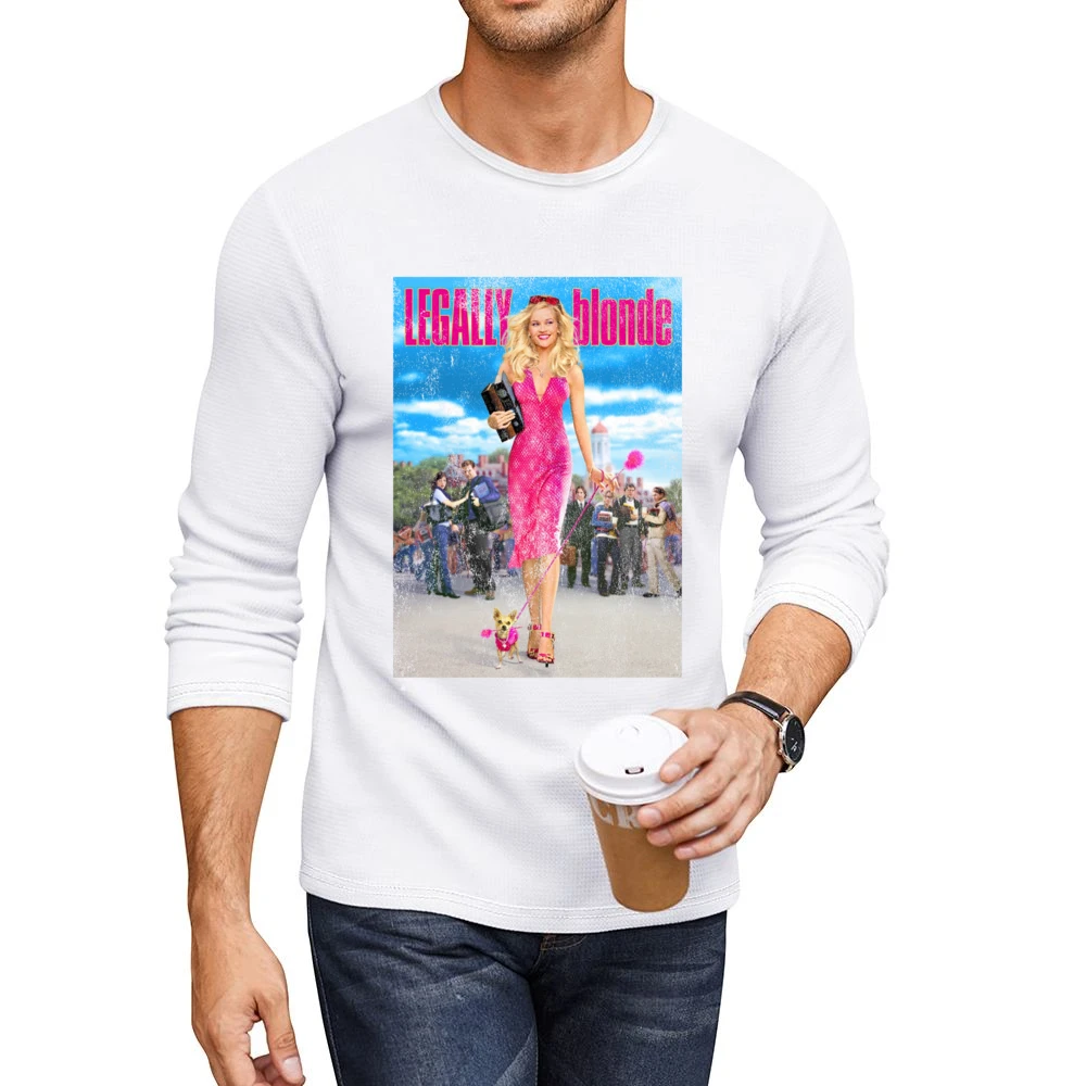 Legally Blonde Vintage Distressed Style Elle Woods Graphic Movie Poste Men CrewNeck Long Sleeve T-Shirt