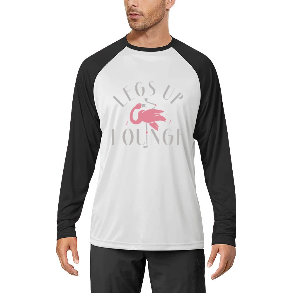 Legs Up Lounge Fun Custom Flamingo Bar Graphic Men Long Sleeve T-Shirt