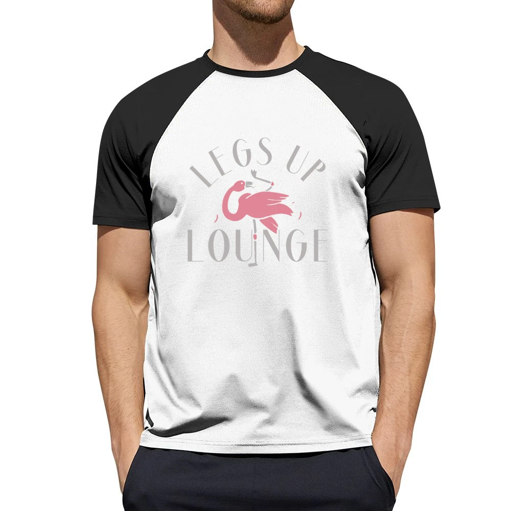 Legs Up Lounge Fun Custom Flamingo Bar Graphic Men Short Sleeve T-Shirt