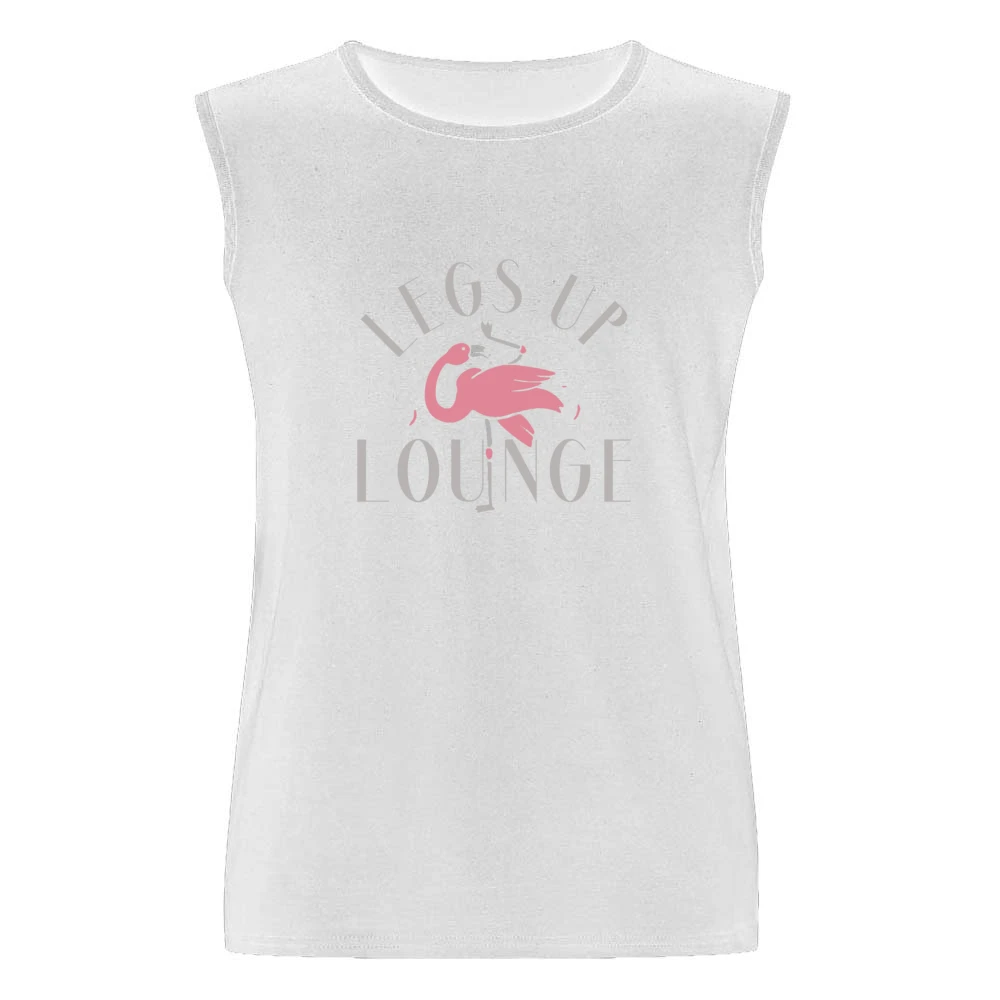 Legs Up Lounge Fun Custom Flamingo Bar Graphic Men Sleeveless T-Shirt