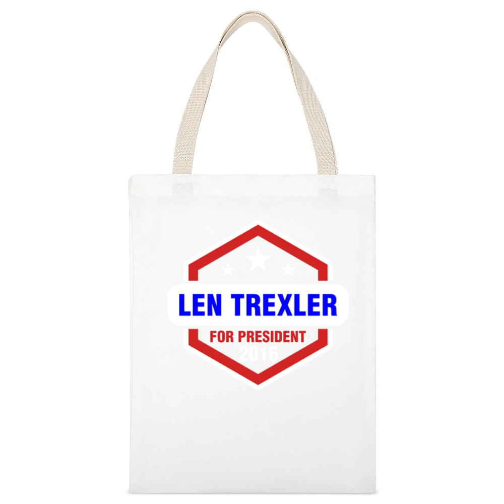 Len Trexler For President 2016 Archer TV Show White Canvas Tote Shopping Bag