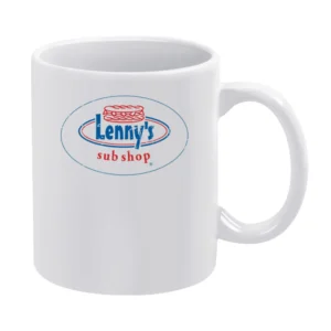 Lennys Sub Shop Fast Food Restaurant Distressed Look White Mug