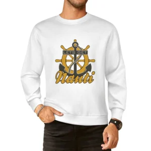 Lets Get Nauti Funny Naughty Nautical Anchor Graphic European Size Pullover Sweater
