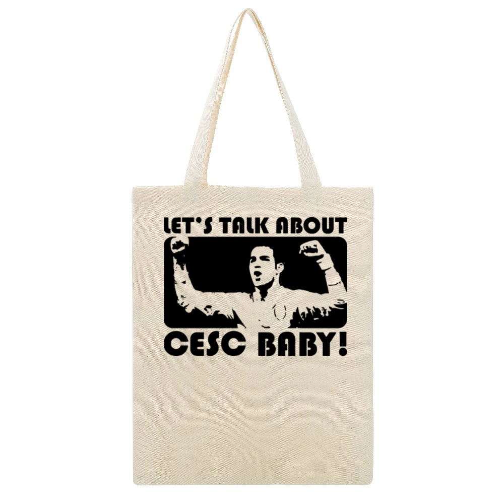 Lets Talk About Cesc Fabregas Soccer Beige Canvas Tote Shopping Bag